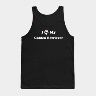 I Love My Golden Retriever - heart dog paw Tank Top